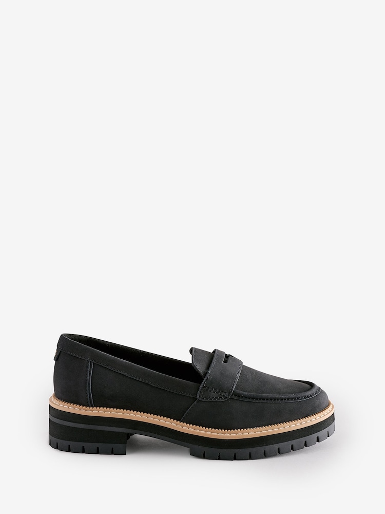 TOMS Cara Wide Fit Leather Black Loafers - Image 2 of 6