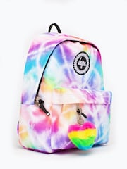 Hype. Girls Pink Rainbow Heart Tie Dye Iconic Backpack - Image 1 of 4