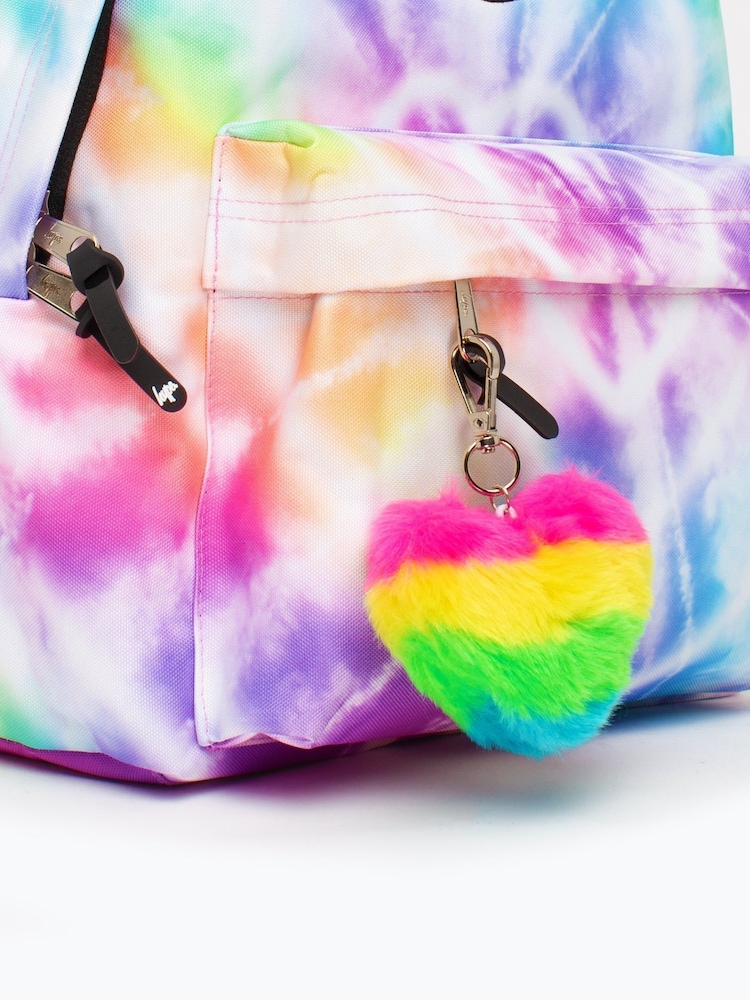 Hype. Pink Rainbow Heart Tie Dye Iconic Backpack - Image 6 of 6 Hype. Pink Rainbow Heart Tie Dye Iconic Backpack - Image 6 of 6
