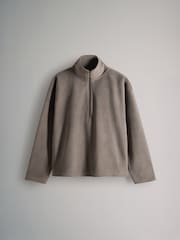 The Set Black/Taupe Brown/Cream 3 Pack Quater Zip Microfleece Jumpers - Image 2 of 6