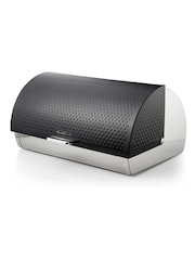 Swan Black Bread Bin with Roll Top Design and Ventilation - Image 1 of 11