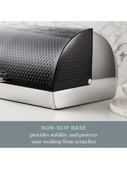 Swan Black Bread Bin with Roll Top Design and Ventilation - Image 7 of 11