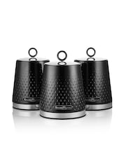 Swan Black Kitchen Storage Canisters Set of 3 Canisters - Image 1 of 11