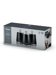 Swan Black Kitchen Storage Canisters Set of 3 Canisters - Image 11 of 11