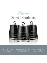 Swan Black Kitchen Storage Canisters Set of 3 Canisters - Image 2 of 11