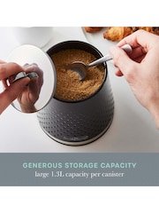 Swan Black Kitchen Storage Canisters Set of 3 Canisters - Image 6 of 11
