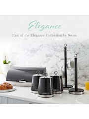Swan Black Kitchen Storage Canisters Set of 3 Canisters - Image 8 of 11