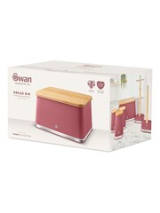 Swan Fuchsia Rose Bread Bin with Non-Slip Base - Image 10 of 10