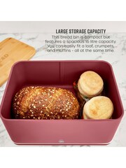 Swan Fuchsia Rose Bread Bin with Non-Slip Base - Image 3 of 10