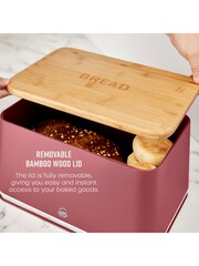 Swan Fuchsia Rose Bread Bin with Non-Slip Base - Image 4 of 10