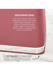Swan Fuchsia Rose Bread Bin with Non-Slip Base - Image 6 of 10
