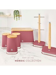 Swan Fuchsia Rose Bread Bin with Non-Slip Base - Image 7 of 10