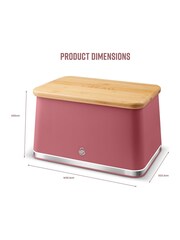 Swan Fuchsia Rose Bread Bin with Non-Slip Base - Image 8 of 10