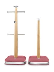 Swan Fuchsia Rose Towel Pole and 6 Cup Mug Tree Set - Image 1 of 9
