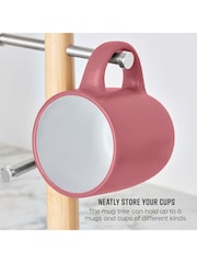 Swan Fuchsia Rose Towel Pole and 6 Cup Mug Tree Set - Image 4 of 9