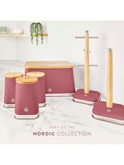Swan Fuchsia Rose Towel Pole and 6 Cup Mug Tree Set - Image 6 of 9