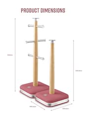 Swan Fuchsia Rose Towel Pole and 6 Cup Mug Tree Set - Image 7 of 9