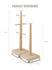 Swan Oatmeal Towel Pole and 6 Cup Mug Tree Set - Image 7 of 9