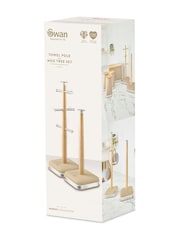 Swan Oatmeal Towel Pole and 6 Cup Mug Tree Set - Image 9 of 9