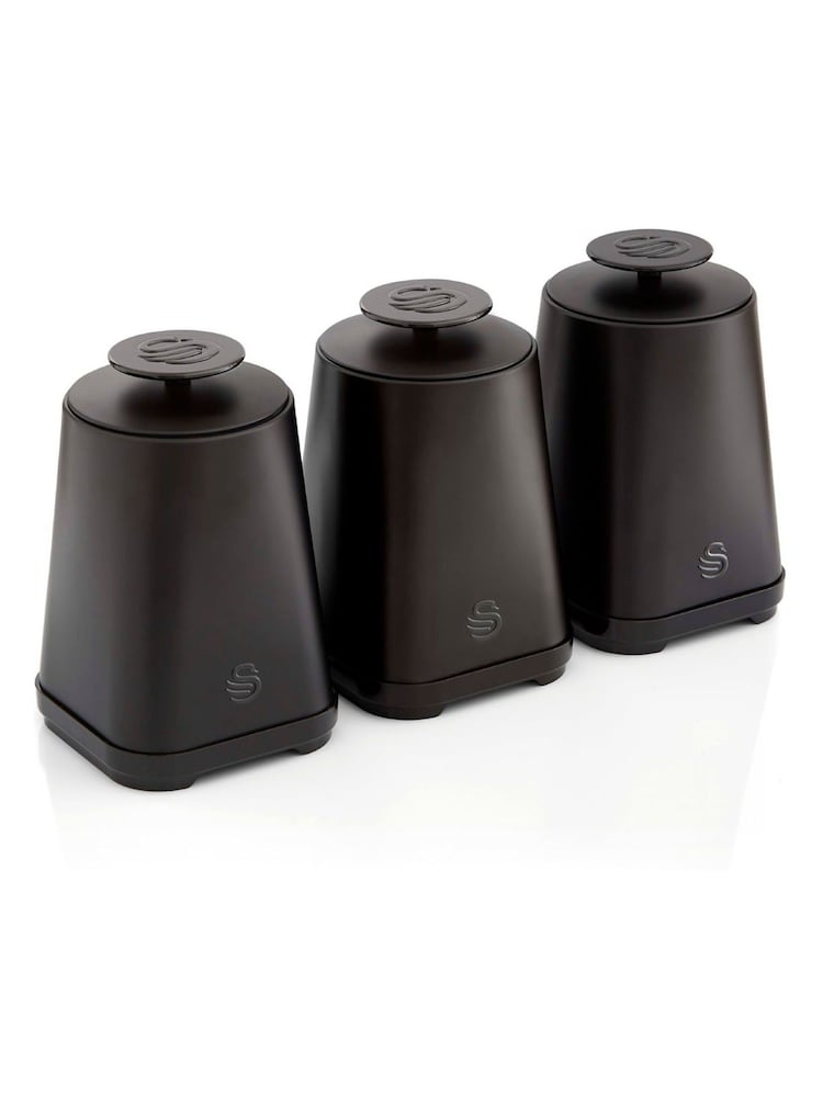 Swan Black Stealth Set of 3 Storage Canisters - Image 1 of 10