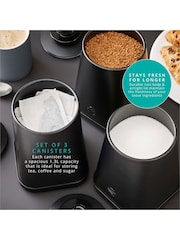 Swan Black Stealth Set of 3 Storage Canisters - Image 5 of 10