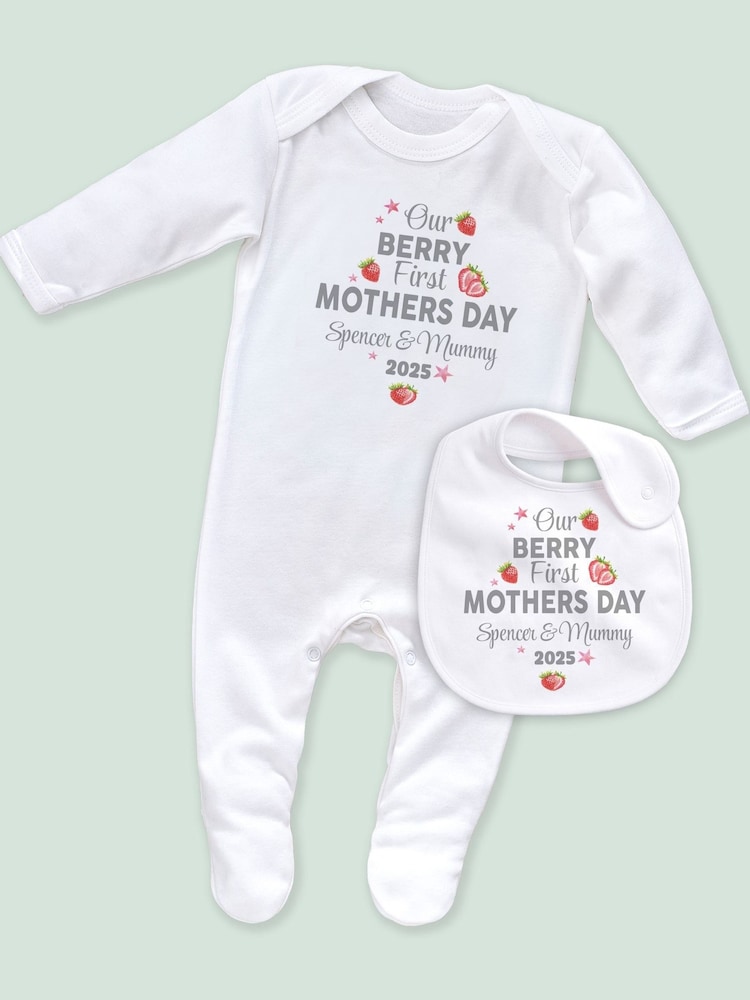 Little Years Personalised Berry 1st Mother's Day Sleepsuit - Image 1 of 1