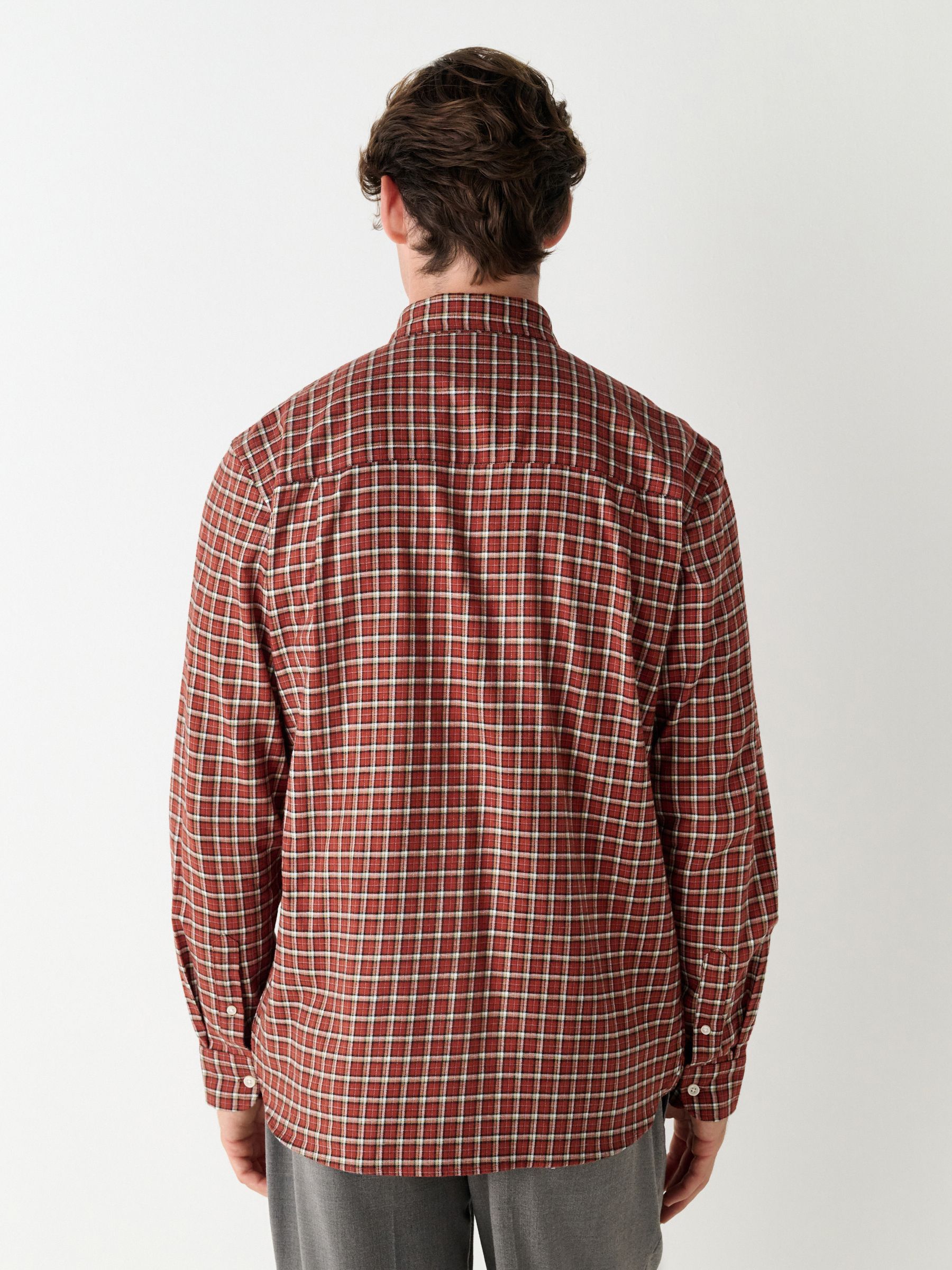 Buy Rust Orange Grid Check Brushed Flannel Shirt from Next USA