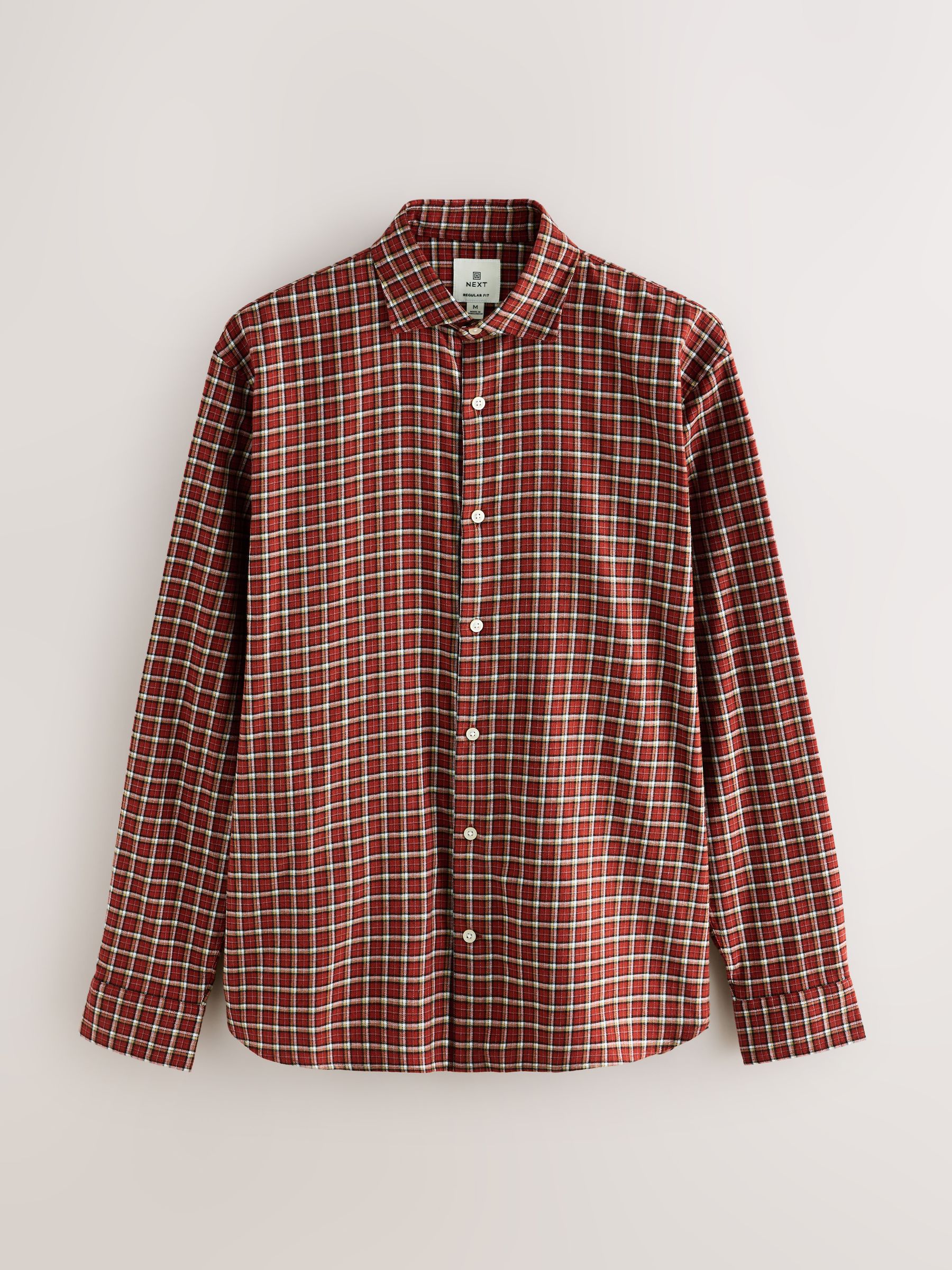 Buy Rust Orange Grid Check Brushed Flannel Shirt from Next USA