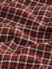 Rust Orange Grid Check Brushed Flannel Shirt - Image 8 of 8