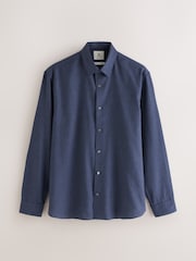 Navy Blue Long Sleeve Soft Touch Smart Shirt - Image 5 of 7