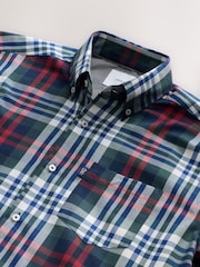 Red/Green Regular Fit Easy Iron Button Down Oxford Shirt - Image 3 of 3