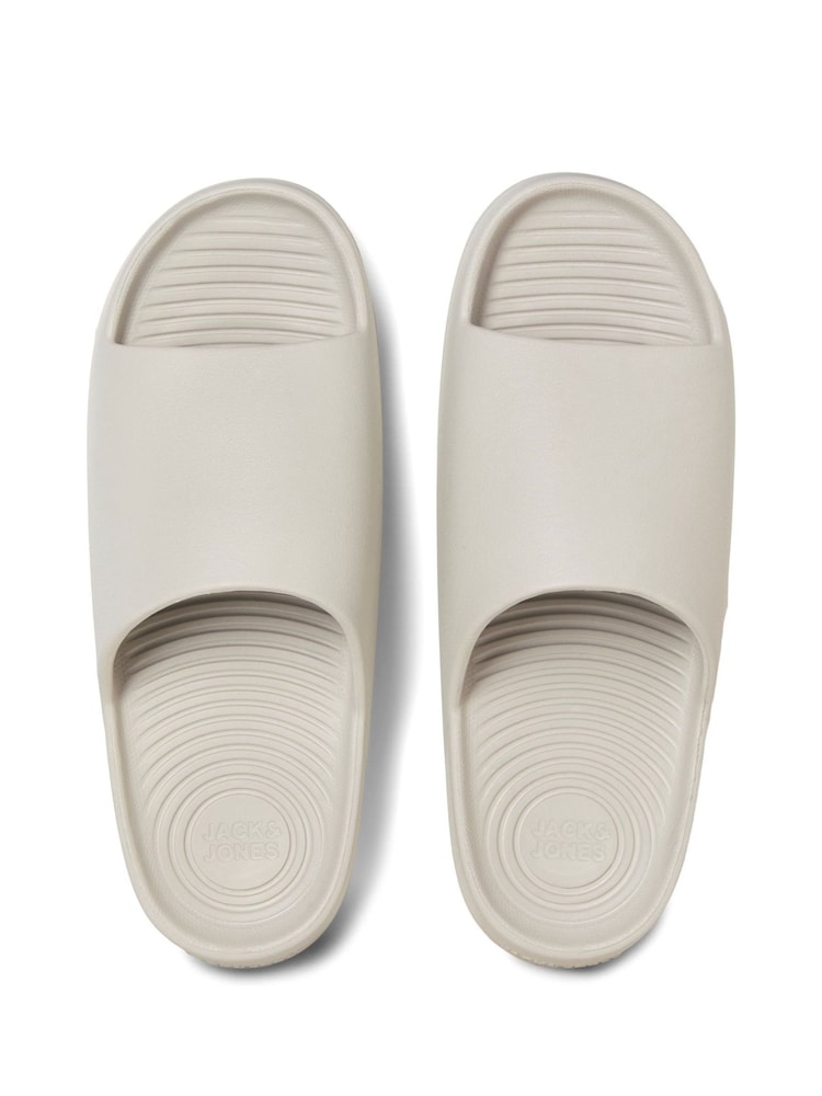 JACK & JONES Cream Ripple Moulded Sandals - Image 2 of 4 JACK & JONES Cream Ripple Moulded Sandals - Image 2 of 4