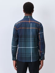 Navy/Ecru Tartan Regular Fit Easy Iron Button Down Oxford Shirt - Image 3 of 7