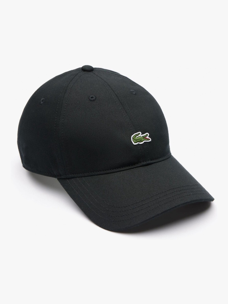 Lacoste Black Cotton Twill Cap - Image 1 of 4