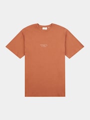 Коричневый - Peckham Rye Mens Logo 100% Cotton T-Shirt - Image 1 of 3