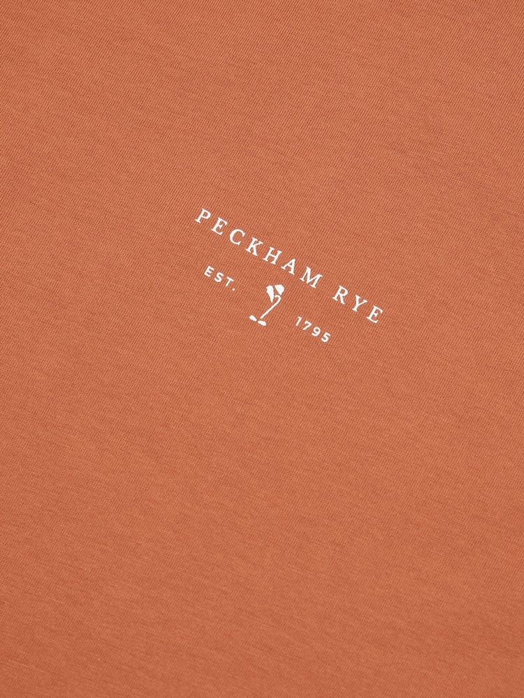 Коричневый - Peckham Rye Mens Logo 100% Cotton T-Shirt - Image 3 of 3