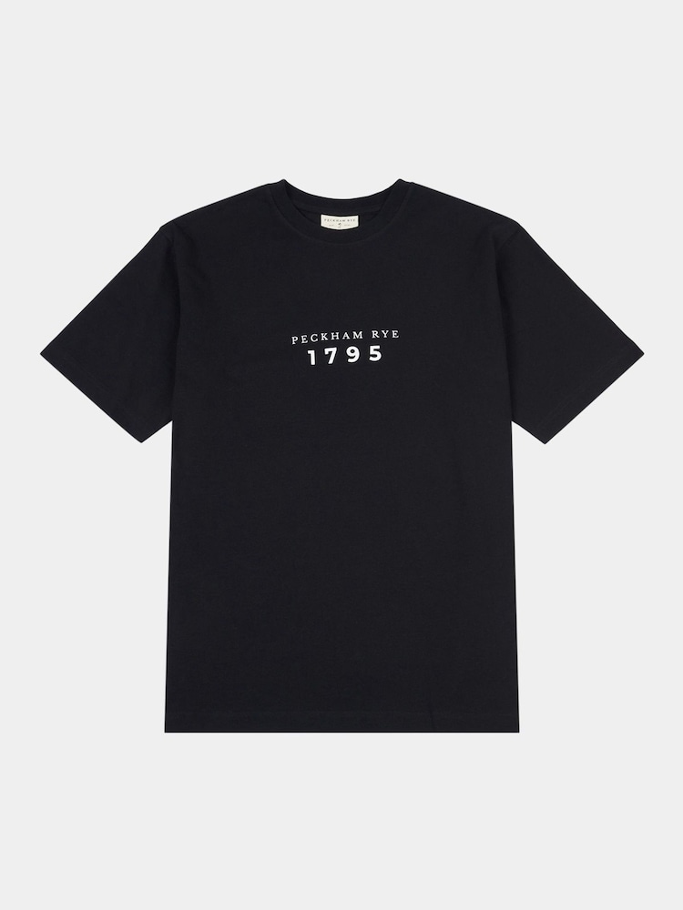 Черный - Peckham Rye Mens Print 100% Cotton T-Shirt - Image 1 of 3