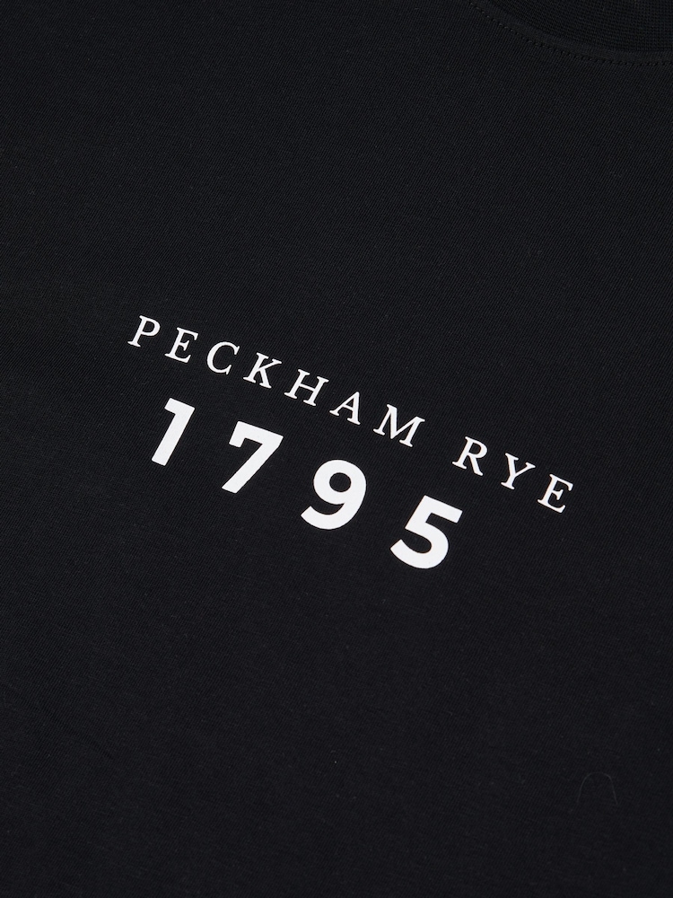 Черный - Peckham Rye Mens Print 100% Cotton T-Shirt - Image 3 of 3