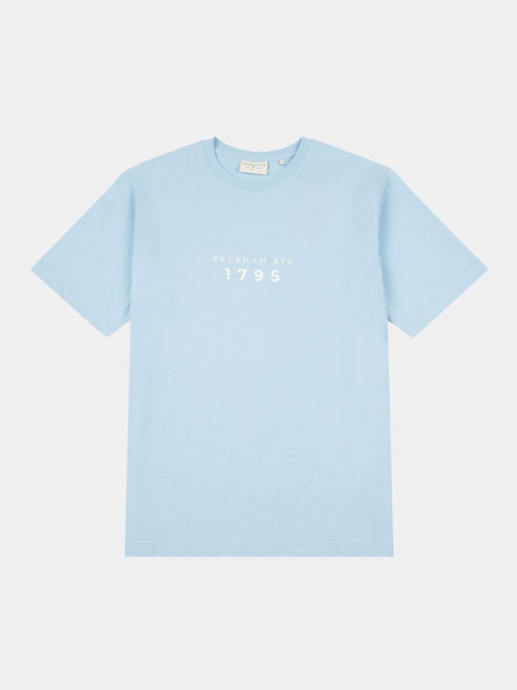Синий - Peckham Rye Mens Print 100% Cotton T-Shirt - Image 1 of 3