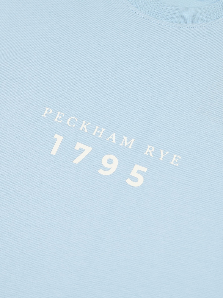 Синий - Peckham Rye Mens Print 100% Cotton T-Shirt - Image 3 of 3