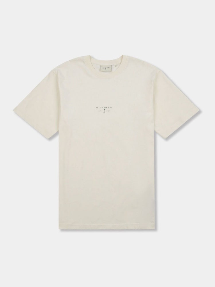 Peckham Rye Cream Mens Logo 100% Cotton T-Shirt - Image 1 of 3