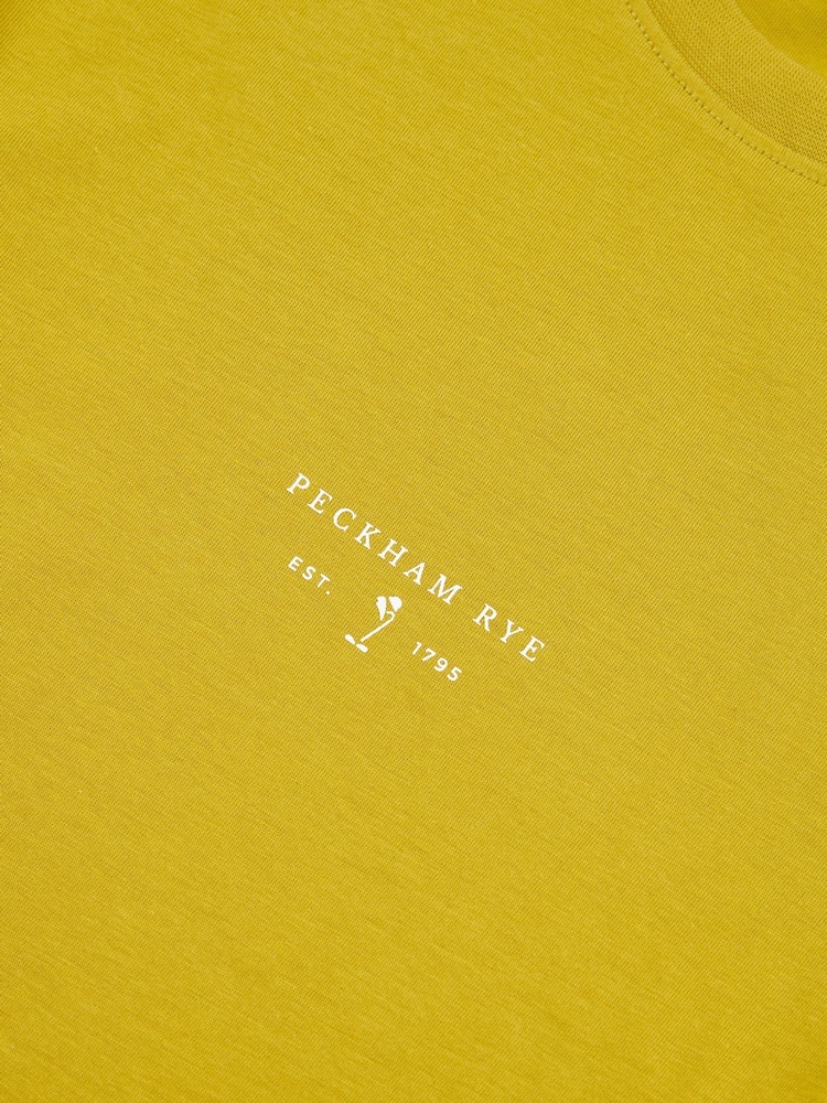 Желтый - Peckham Rye Mens Logo 100% Cotton T-Shirt - Image 3 of 3