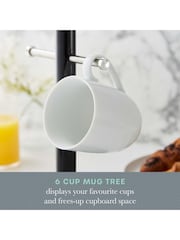 Swan Black Towel Pole and 6 Cup Mug Tree Set - Image 2 of 9