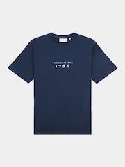 Peckham Rye Dark Sapphire Navy Mens Print 100% Cotton T-Shirt - Image 1 of 3