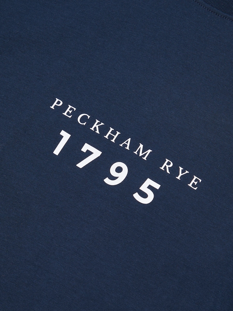 Peckham Rye Dark Sapphire Navy Mens Print 100% Cotton T-Shirt - Image 3 of 3