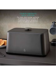 Swan Black Stealth Bread Bin with Simple Pull Lid - Image 4 of 9