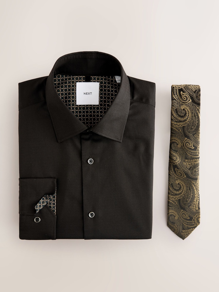 mens black dress shirt with gold buttons Cigar Short Sleeve Knit Button Down Shirt main image 1