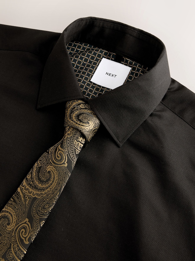 slim fit dress slacks Black Gold Colorful Men'S Dress Shirt — MensUSA main image 0