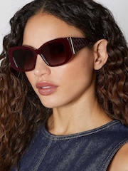 Dune London Red Oversized Gleam Fashion Sunglasses - Image 1 of 3