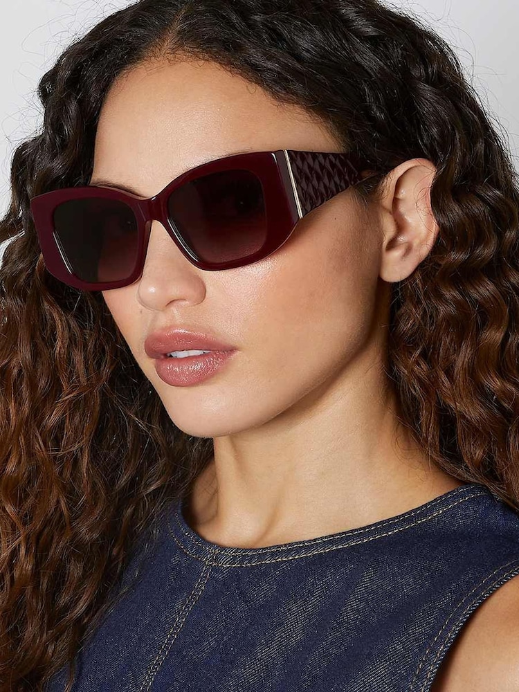 Dune London Red Oversized Gleam Fashion Sunglasses - Image 1 of 3